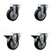 Service Caster 4'' Black Poly Wheel Swivel Top Plate Caster Set with 2 Posi Brakes, 4PK SCC-20S414-PPUB-BLK-2-PLB-2 - alternate 1